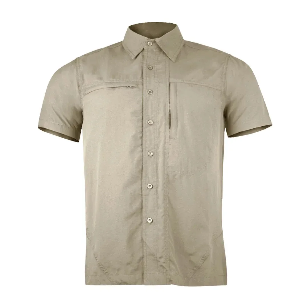 CAMISA TREKKING MANGA CORTA HOMBRE en color Beige
