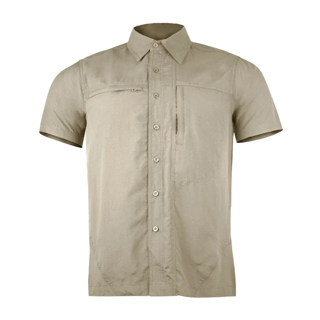 CAMISA TREKKING MANGA CORTA HOMBRE en color Beige