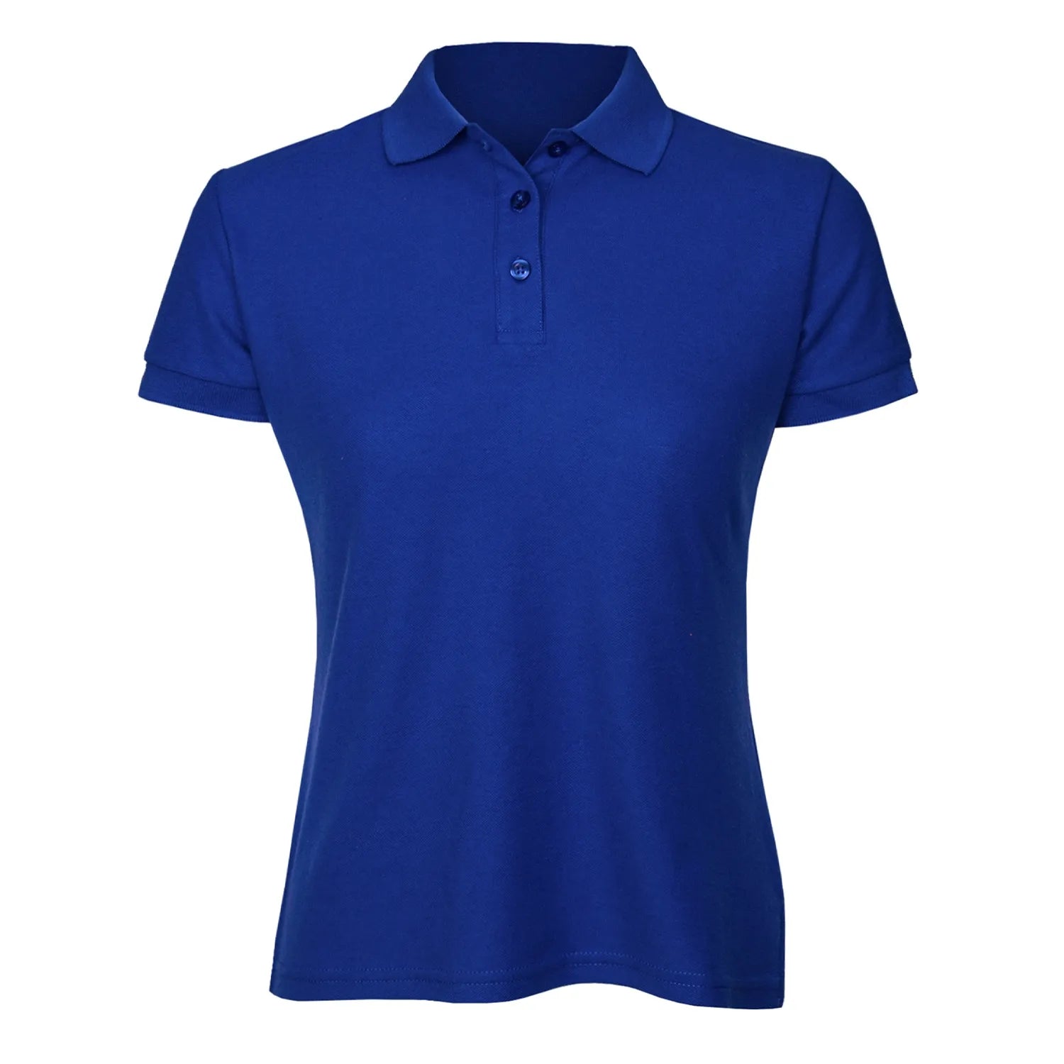 POLERA MANGA CORTA PIQUE MUJER en color Azul