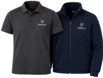 Vestuario Universidades y Educación - Polera gris bordada y chaqueta polar institucional